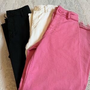 Zara flare jeans- high rise, pinched waist.  Pink- perfect for teens